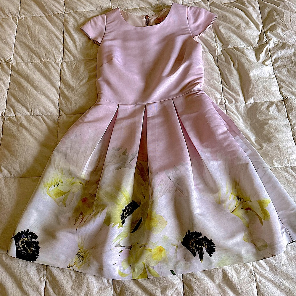 Ted Baker Pink ADALIIA PEARLY PETALS WOVEN DRESS